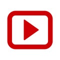Red Video Player Button - vector Royalty Free Stock Photo